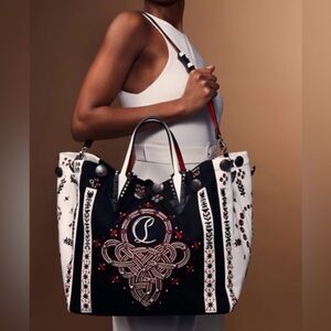 CHRISTIAN LOUBOUTIN Breizcaba embellish tote felt leather missing button